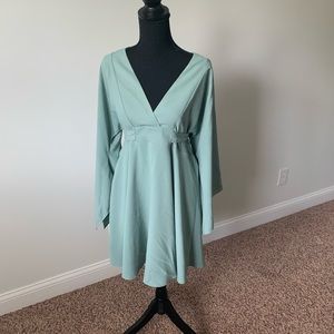 Mini dress with bell sleeves